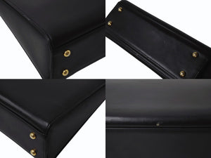 GIVENCHY MAROQUINERIE ジバンシィ マロキネリー フォーマルバッグ トップハンドル ハンドバッグ レザー ブラック 美品 中古 4b002861