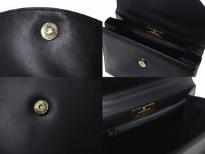 GIVENCHY MAROQUINERIE ジバンシィ マロキネリー フォーマルバッグ トップハンドル ハンドバッグ レザー ブラック 美品 中古 4b002861