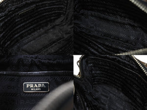 PRADA プラダ ビジュー ロゴ レザー ミニ ショルダーバッグ ブラウン ハトメ ラインストーン スタッズ シルバー金具 美品 中古 4b002867