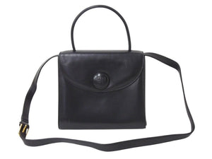 Givenchy ジバンシー ミニハンドバッグ フォーマルバッグ 4Gロゴ 付け替えロゴ付き カーフ レザー ブラック ゴールド金具 美品 中古 4b002869