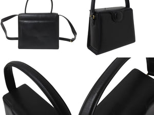 Givenchy ジバンシー ミニハンドバッグ フォーマルバッグ 4Gロゴ 付け替えロゴ付き カーフ レザー ブラック ゴールド金具 美品 中古 4b002869