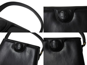 Givenchy ジバンシー ミニハンドバッグ フォーマルバッグ 4Gロゴ 付け替えロゴ付き カーフ レザー ブラック ゴールド金具 美品 中古 4b002869