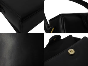 Givenchy ジバンシー ミニハンドバッグ フォーマルバッグ 4Gロゴ 付け替えロゴ付き カーフ レザー ブラック ゴールド金具 美品 中古 4b002869