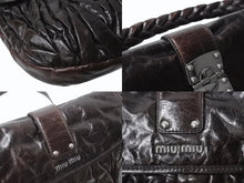 Load image into Gallery viewer, MIUMIU ミュウミュウ マテラッセ 2WAY ショルダーバッグ ブラウン レザー ハンドバッグ RR1300 シルバー金具 ロゴ 美品 中古 4b002872