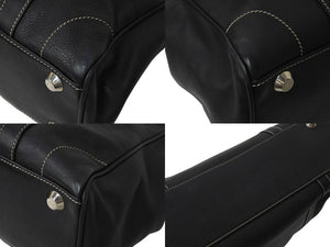 CHRISTIAN DIOR クリスチャンディオール ハンドバッグ ショルダーバッグ 04-B0-0046 レザー ブラック シルバー金具 美品 中古 4b002873