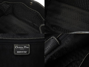 CHRISTIAN DIOR クリスチャンディオール ハンドバッグ ショルダーバッグ 04-B0-0046 レザー ブラック シルバー金具 美品 中古 4b002873