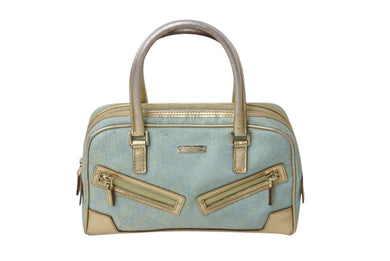 GUCCI グッチ ハンドバッグ ブルー GGスプリームキャンバス GG柄 レザー 000-0852 ゴールド金具 美品 中古 4b002878