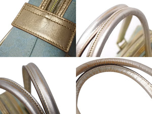 GUCCI グッチ ハンドバッグ ブルー GGスプリームキャンバス GG柄 レザー 000-0852 ゴールド金具 美品 中古 4b002878