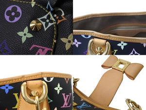 極美品 LOUIS VUITTON ルイヴィトン 村上隆 モノグラムマルチカラー アニーMM ショルダーバッグ M40308 ノワール ゴールド金具 中古 4c075623