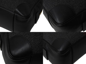 CELINE セリーヌ ボストンバッグ ハンドバッグ フィービー期 ブラックストライプ レザー ウール グレー レッド ブラック 美品 中古 4b002882
