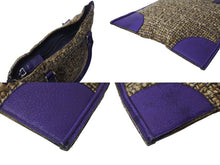 Load image into Gallery viewer, 極美品 PRADA プラダ ツイード レザー ハンドバッグ ベージュ パープル トライアングルロゴ 手持ち 鞄 B11263 シルバー金具 中古 4b002883