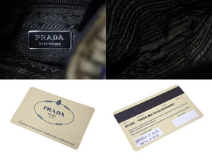 極美品 PRADA プラダ ツイード レザー ハンドバッグ ベージュ パープル トライアングルロゴ 手持ち 鞄 B11263 シルバー金具 中古 4b002883