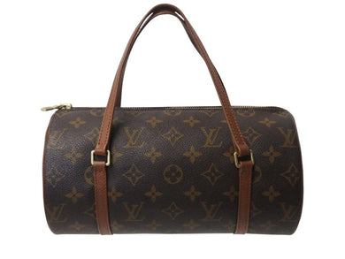 極美品 LOUIS VUITTON ルイヴィトン パピヨン26 ハンドバッグ M51386 モノグラム PVC レザー ブラウン ゴールド金具 中古 4b002884