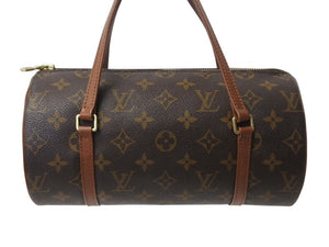 極美品 LOUIS VUITTON ルイヴィトン パピヨン26 ハンドバッグ M51386 モノグラム PVC レザー ブラウン ゴールド金具 中古 4b002884