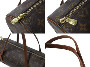 極美品 LOUIS VUITTON ルイヴィトン パピヨン26 ハンドバッグ M51386 モノグラム PVC レザー ブラウン ゴールド金具 中古 4b002884