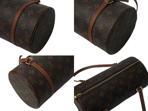 極美品 LOUIS VUITTON ルイヴィトン パピヨン26 ハンドバッグ M51386 モノグラム PVC レザー ブラウン ゴールド金具 中古 4b002884