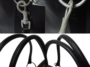 Christian Dior クリスチャンディオール ハンドバッグ 01-MA-0093 トロッター柄 レザー ラインストーン ブラック ガリアーノ期 美品 中古 4b002888
