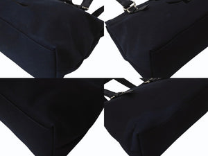 YVES SAINT LAURENT イヴサンローラン カハラ トートバッグ キャンバス レザー ブラック シルバー金具 美品 中古 4b002889