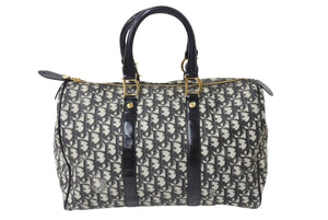 Christian Dior クリスチャンディオール ハンドバッグ BO C 0071 トロッター柄 スピーディ35型 ブラック ガリアーノ期 美品 中古 4b002890