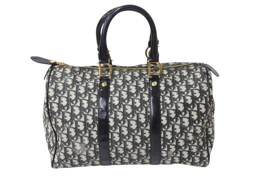 Christian Dior クリスチャンディオール ハンドバッグ BO C 0071 トロッター柄 スピーディ35型 ブラック ガリアーノ期 美品 中古 4b002890