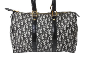 Christian Dior クリスチャンディオール ハンドバッグ BO C 0071 トロッター柄 スピーディ35型 ブラック ガリアーノ期 美品 中古 4b002890