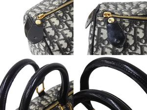 Christian Dior クリスチャンディオール ハンドバッグ BO C 0071 トロッター柄 スピーディ35型 ブラック ガリアーノ期 美品 中古 4b002890