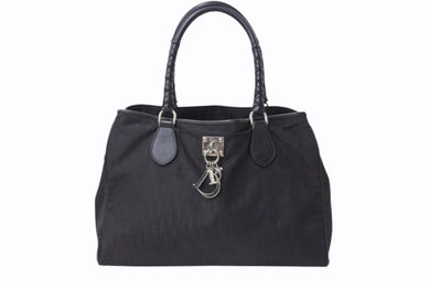 Christian Dior クリスチャンディオール ハンドバッグ 07-BO-1026 トロッター柄 ナイロンキャンバス レザー ガリアーノ期 美品 中古 4b002891