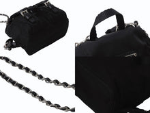 Load image into Gallery viewer, 極美品 PRADA プラダ リナイロンミニチェーンショルダーバッグ リュック型 BZ0029 ナイロン レザー ブラック 中古 4b002892