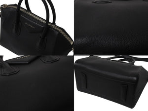GIVENCHY ジバンシィ アンティゴナ 2WAYバッグ ショルダーバッグ ハンドバッグ ZE D 0195 レザー ブラック シルバー 美品 中古 4b002893