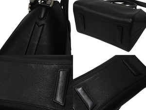 GIVENCHY ジバンシィ アンティゴナ 2WAYバッグ ショルダーバッグ ハンドバッグ ZE D 0195 レザー ブラック シルバー 美品 中古 4b002893