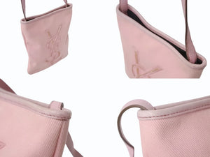 YVES SAINT LAURENT rive gauche イヴサンローラン ショルダーバッグ YSLロゴ キャンバス 斜め掛け ピンク 良品 中古 4b002894