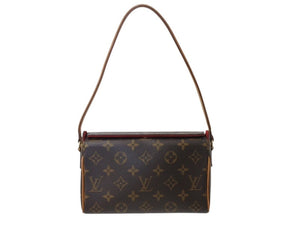 LOUIS VUITTON ルイヴィトン ハンドバッグ レシタル モノグラムキャンバス M51900 ゴールド金具 ブラウン 美品 中古 4b002895