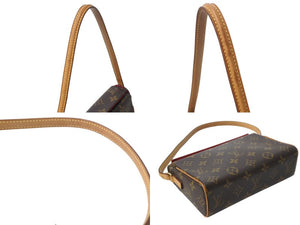 LOUIS VUITTON ルイヴィトン ハンドバッグ レシタル モノグラムキャンバス M51900 ゴールド金具 ブラウン 美品 中古 4b002895