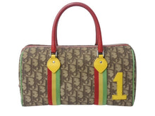 Load image into Gallery viewer, Christian Dior クリスチャンディオール ハンドバッグ 05-MA-0054 トロッター柄 ラスタカラー ブラウン ガリアーノ期 美品 中古 4b002896