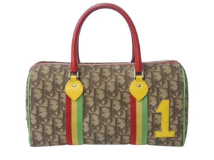 Christian Dior クリスチャンディオール ハンドバッグ 05-MA-0054 トロッター柄 ラスタカラー ブラウン ガリアーノ期 美品 中古 4b002896