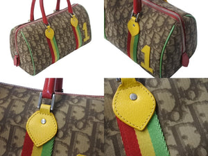 Christian Dior クリスチャンディオール ハンドバッグ 05-MA-0054 トロッター柄 ラスタカラー ブラウン ガリアーノ期 美品 中古 4b002896