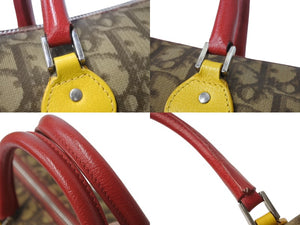 Christian Dior クリスチャンディオール ハンドバッグ 05-MA-0054 トロッター柄 ラスタカラー ブラウン ガリアーノ期 美品 中古 4b002896