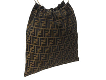 Load image into Gallery viewer, FENDI フェンディ ハンドバッグ 巾着 ヴィンテージ キャンバス カーキ ズッカ柄 メタルハンドル ゴールド金具 美品 中古 4b002899