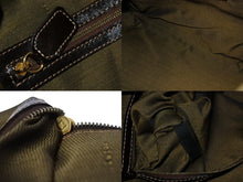 Load image into Gallery viewer, FENDI フェンディ ハンドバッグ 巾着 ヴィンテージ キャンバス カーキ ズッカ柄 メタルハンドル ゴールド金具 美品 中古 4b002899