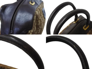 CHRISTIAN DIOR クリスチャンディオール トロッター ボストンバッグ ハンドバッグ 27cm ブラウン ベージュ ゴールド金具 美品 中古 4b002901