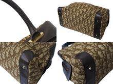 Load image into Gallery viewer, CHRISTIAN DIOR クリスチャンディオール トロッター ボストンバッグ ハンドバッグ 27cm ブラウン ベージュ ゴールド金具 美品 中古 4b002901