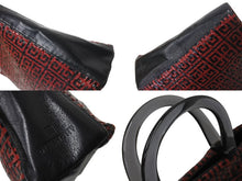 Load image into Gallery viewer, Givenchy ジバンシー 編みこみ ロゴ ハンドバッグ ゴートレザー プラスチック シルバー金具 手持ち 鞄 ブラック レッド 美品 中古 4b002902