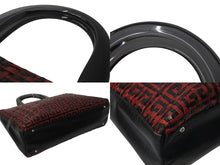 Load image into Gallery viewer, Givenchy ジバンシー 編みこみ ロゴ ハンドバッグ ゴートレザー プラスチック シルバー金具 手持ち 鞄 ブラック レッド 美品 中古 4b002902