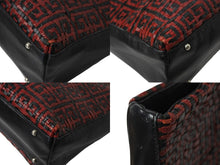 Load image into Gallery viewer, Givenchy ジバンシー 編みこみ ロゴ ハンドバッグ ゴートレザー プラスチック シルバー金具 手持ち 鞄 ブラック レッド 美品 中古 4b002902