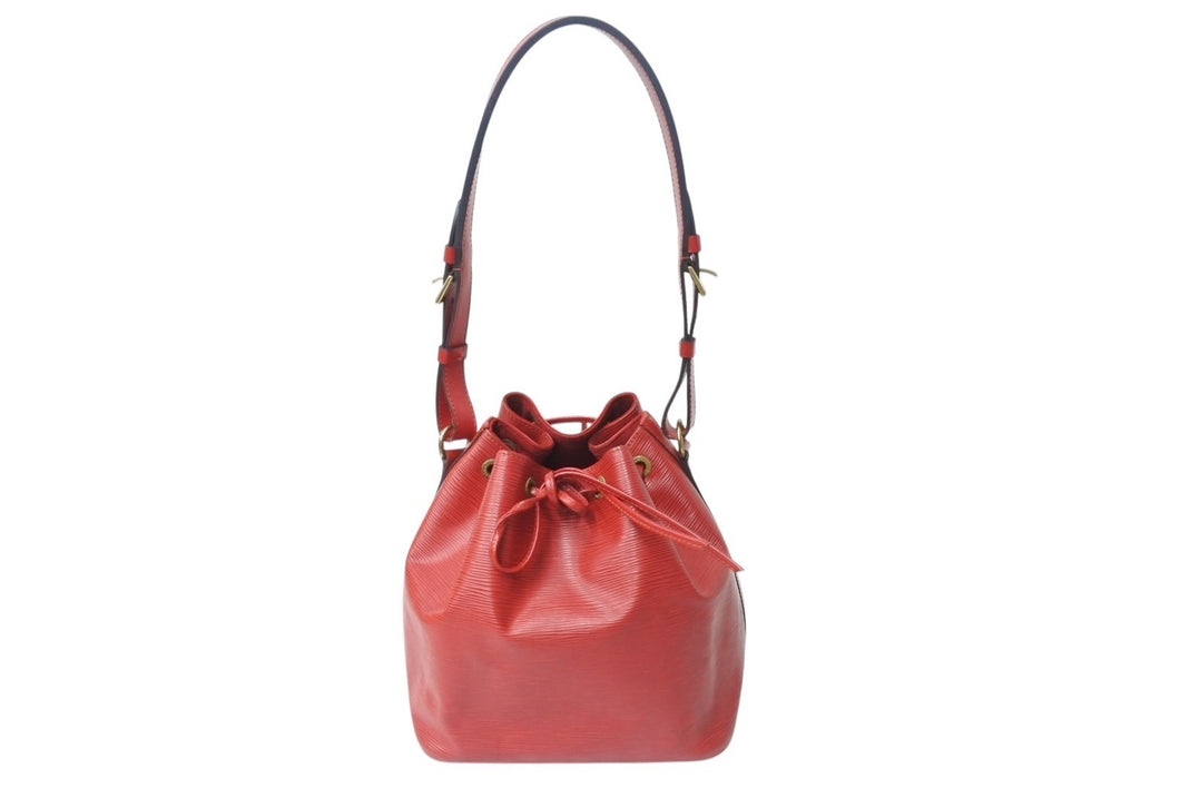 LOUIS VUITTON ルイヴィトン エピ ノエ 巾着ショルダーバッグ M44007 カスティリアンレッド レザー ゴールド金具 美品 中古 4b002903