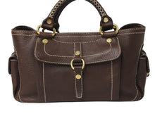 Load image into Gallery viewer, 極美品 CELINE セリーヌ ブギーバッグ ハンドバッグ ブラゾンロゴ CE00/35 レザー ブラウン ゴールド金具 中古 4b002904