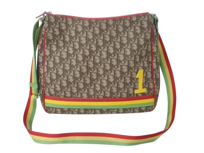 Christian Dior クリスチャンディオール ショルダーバッグ 02RU 0064 トロッター柄 ラスタ ナンバリング ガリアーノ期 美品 中古 4b002905