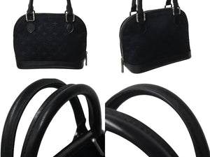 LOUIS VUITTON ルイヴィトン モノグラムサテン リトル アルマ ミニハンドバッグ M92146 ブラック シルバー金具 美品 中古 4b002906