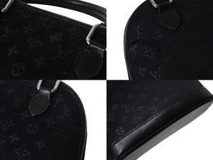 LOUIS VUITTON ルイヴィトン モノグラムサテン リトル アルマ ミニハンドバッグ M92146 ブラック シルバー金具 美品 中古 4b002906