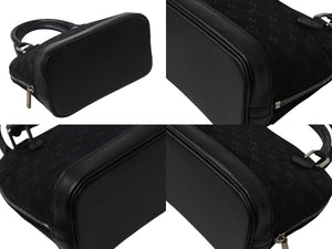 LOUIS VUITTON ルイヴィトン モノグラムサテン リトル アルマ ミニハンドバッグ M92146 ブラック シルバー金具 美品 中古 4b002906